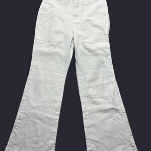 White denim mid rise petite